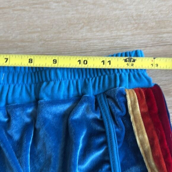 Aviator Nation Blue Five Stripe Velvet velour Dolphin Shorts Large - Picture 7 of 10